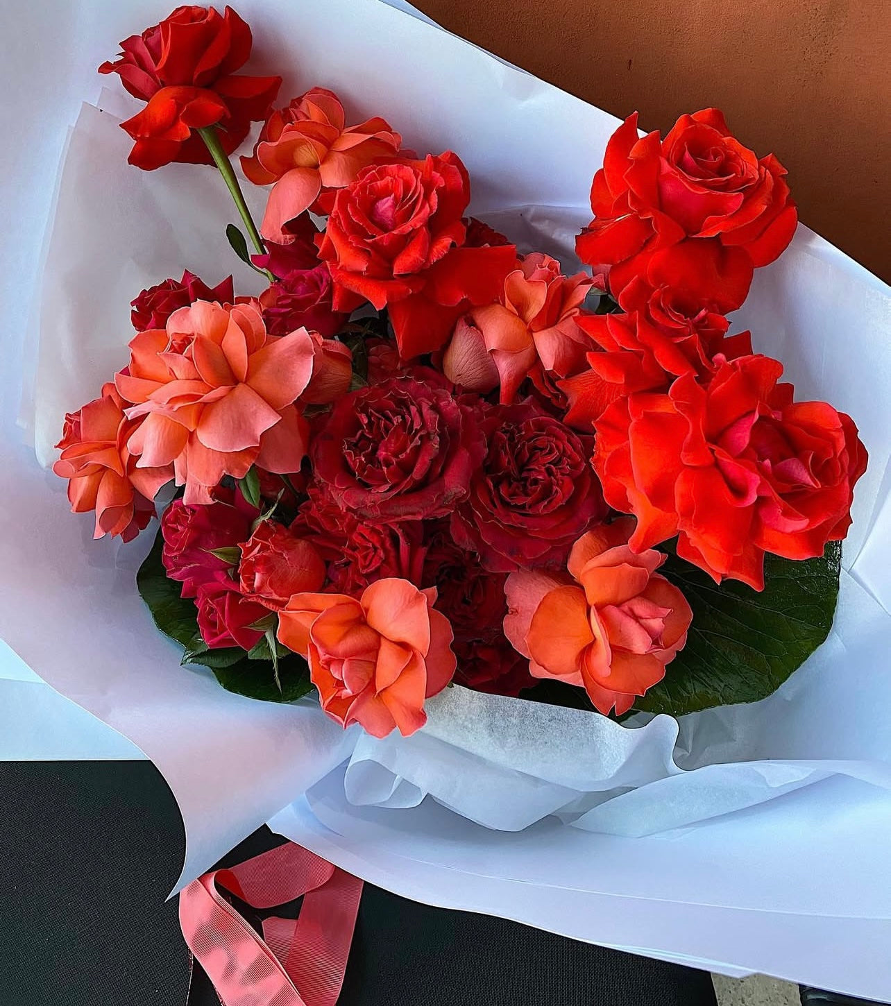 Red Garden Rose Bouquet